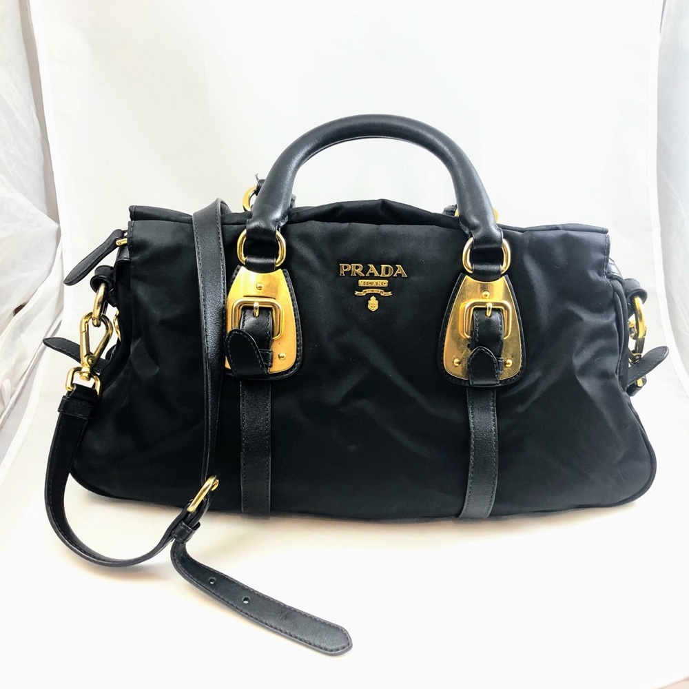 Genuine Prada BK1903 nylon and leather purse